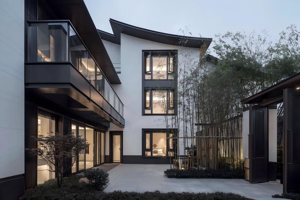 WCT window casing on a villa facade