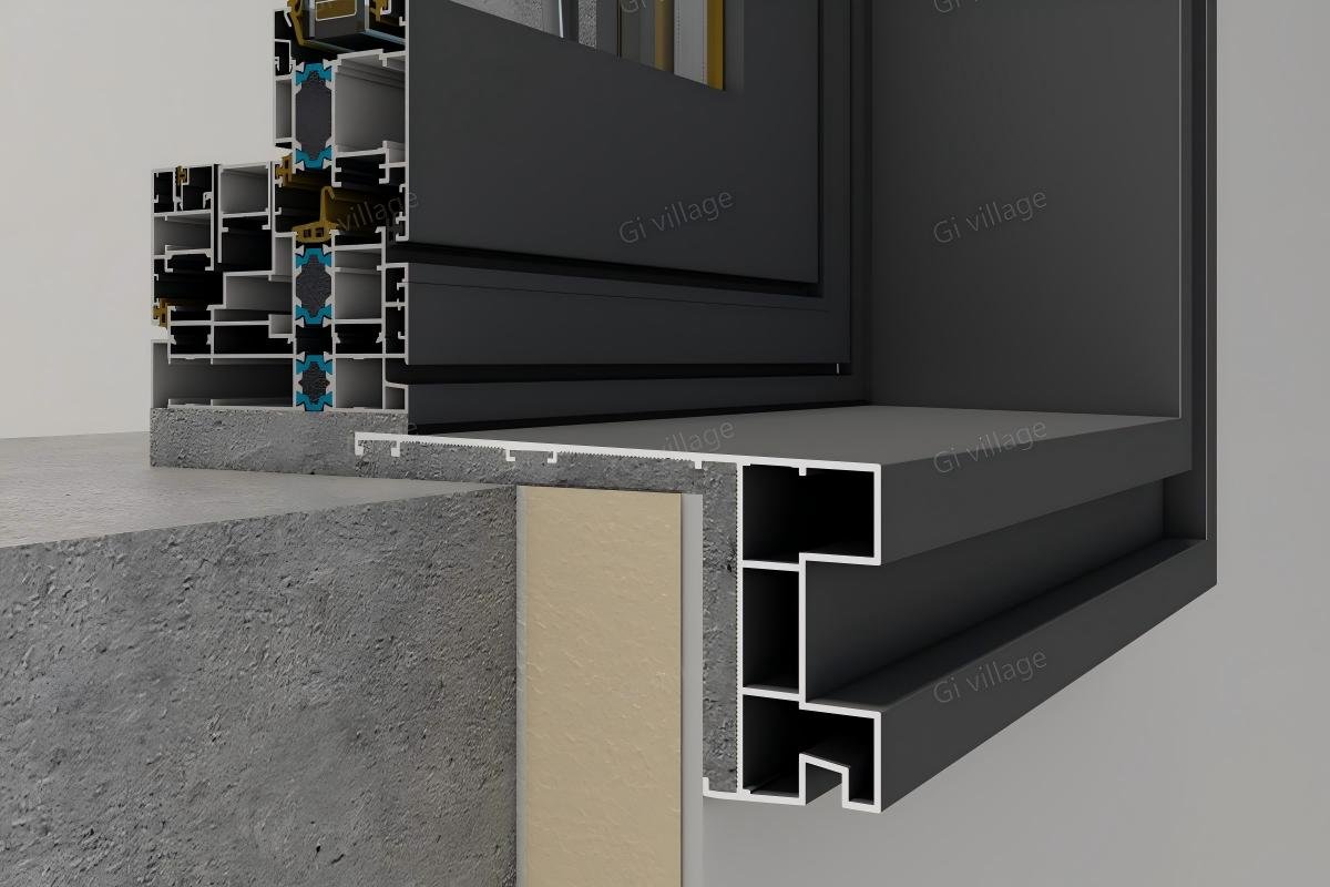 Exterior window casing cross sections — WCT and ZSWCT profiles from 35mm to 250mm projection